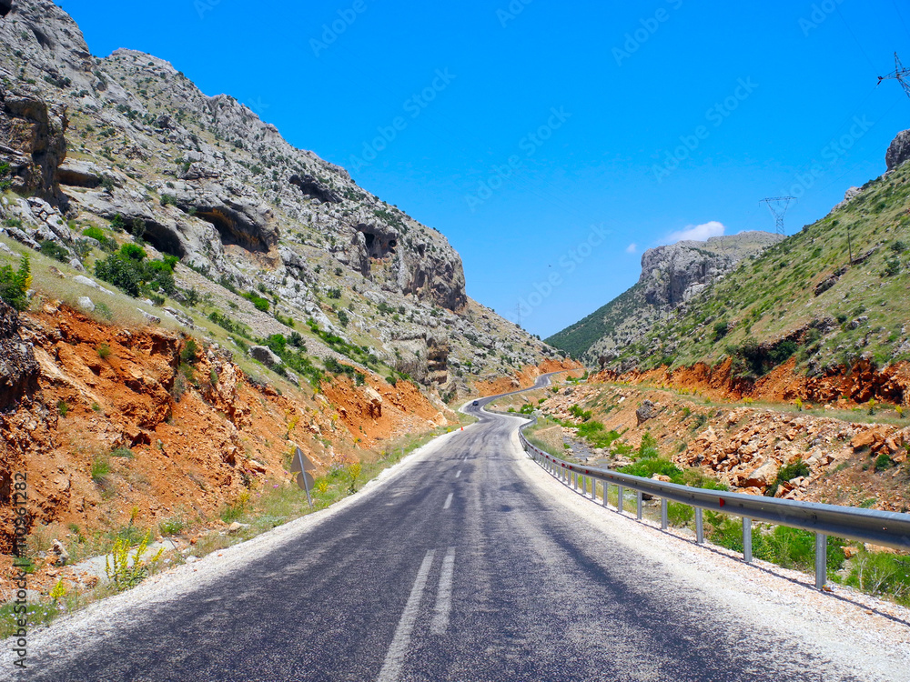 The road in the mountains of Turkey.