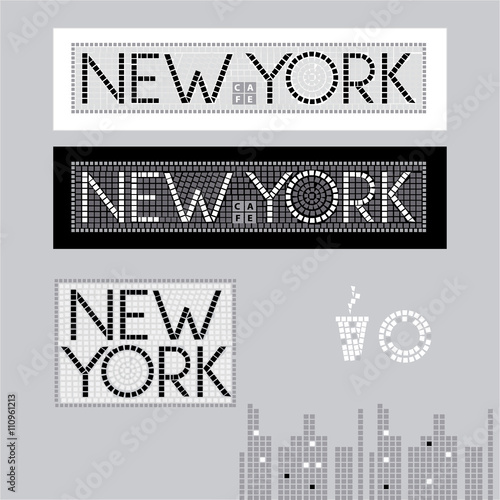 new york city vector lettering. hand written NY mane