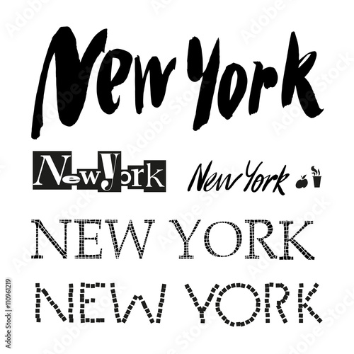 new york city vector lettering. hand written NY mane