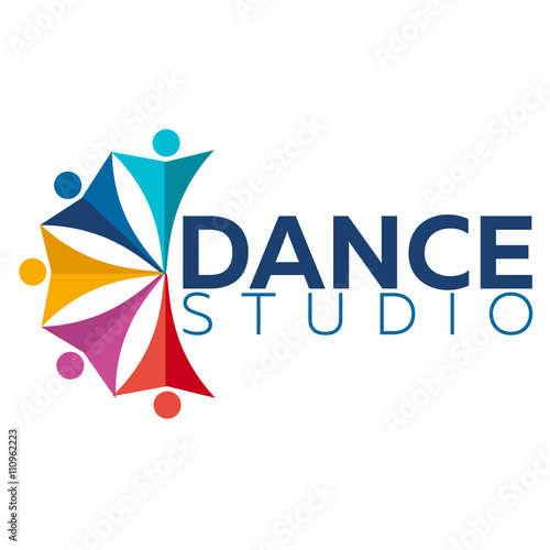 Dance studio logo. Dancer logotype. Vector minimalistic