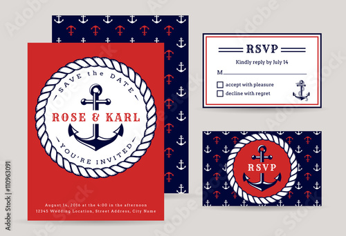 Nautical wedding invitations.