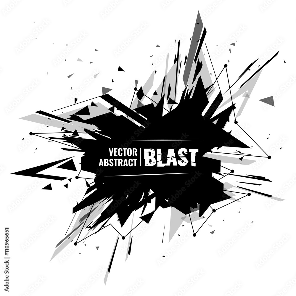 abstract image of explosion, illustration background, dark matter, the explosion effect. - obrazy, fototapety, plakaty 