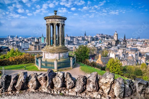 Edinburgh with Calton Hill in Scotland