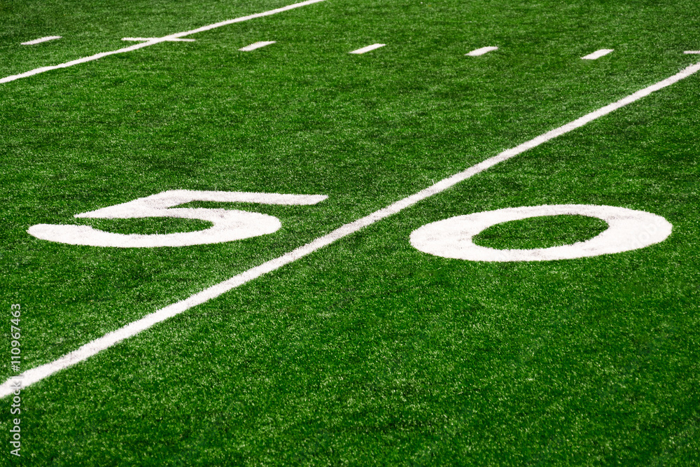 50 Yard Line on Football Field 50 Yard Line on Football Field