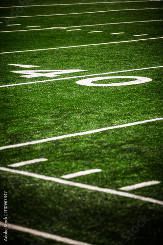 Quadro su tela 40 Yard Line on a Football Field
