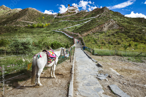 Road to the Yumbulagang Palace on the top of the mountain photo