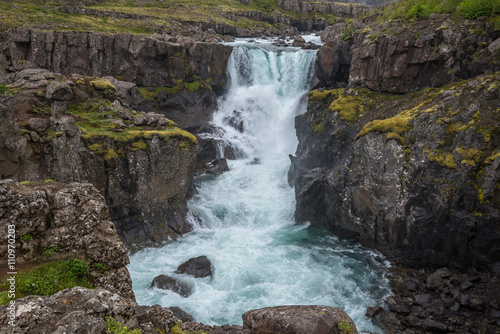 Waterfall of Fossa river  Iceland