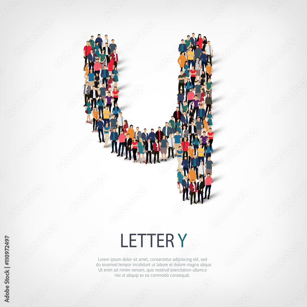 group people shape letter Y vector group people shape letter Y vector