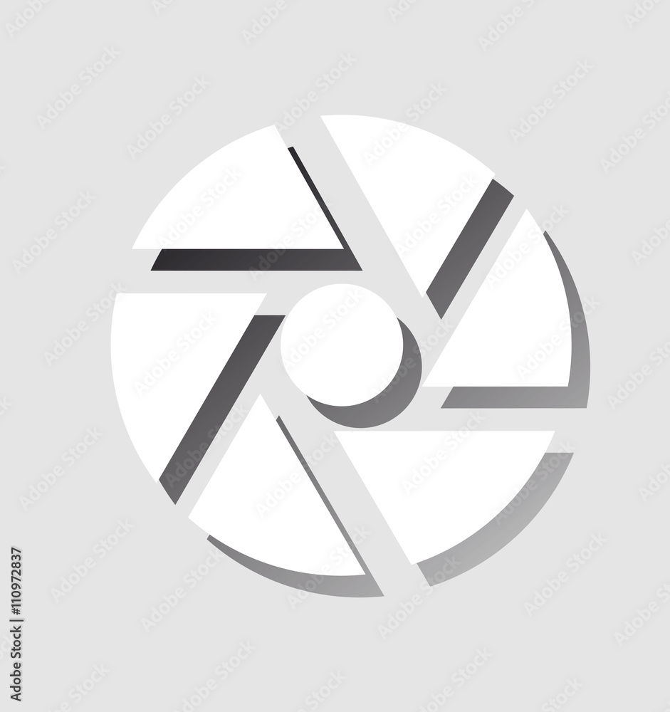 camera diaphragm icon with shadow camera diaphragm icon with shadow