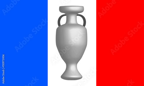 Pokal mit französicher Flagge