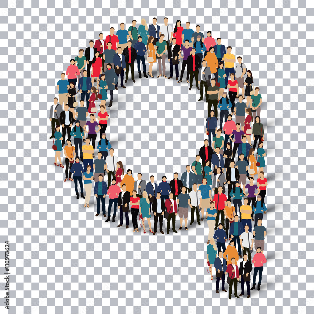 group people shape letter Q vector Transparency group people shape letter Q vector Transparency