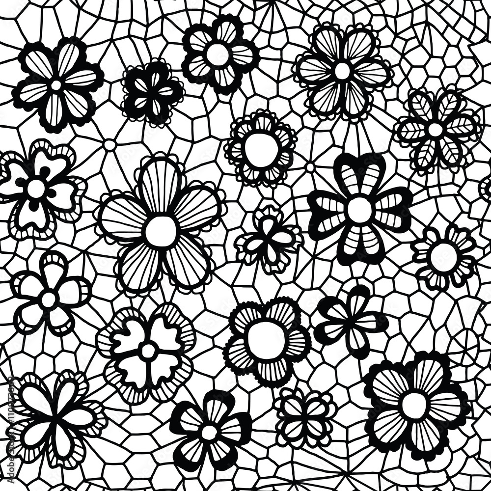 Lace seamless pattern with flowers Lace seamless pattern with flowers