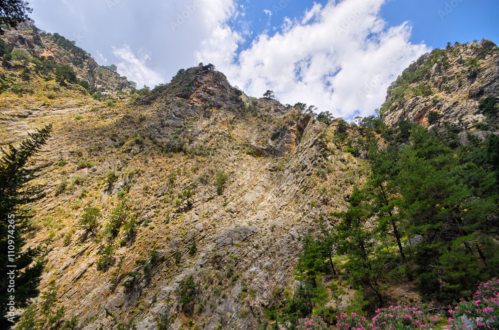 Cliff in Samaria Gorge, Crete, Greece