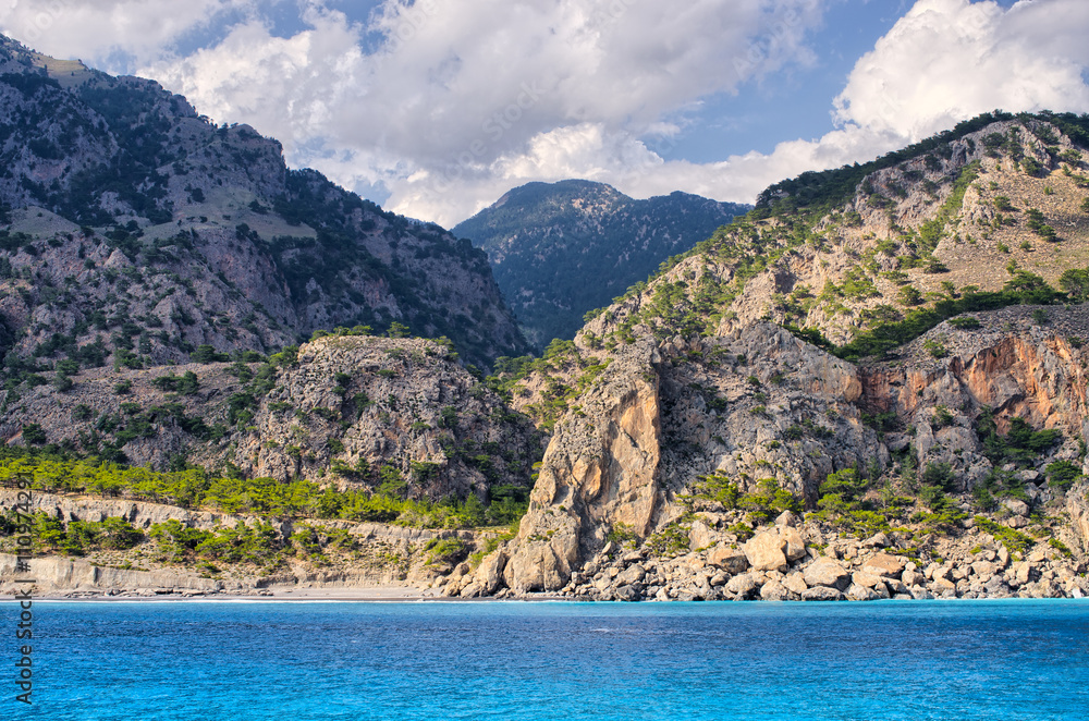 High mountains over the sea, Crete island, Greece High mountains over the sea, Crete island, Greece