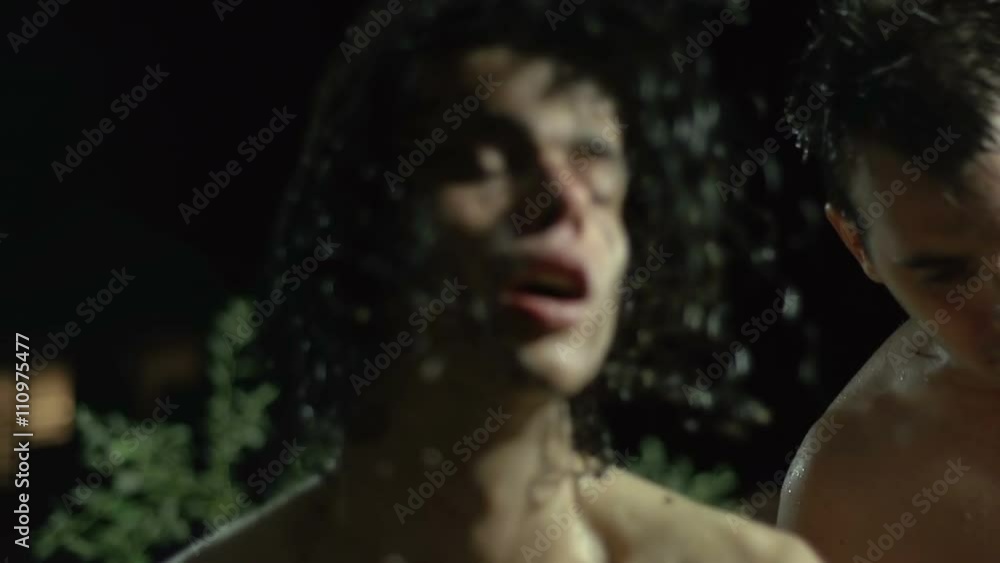 Drunk people outside in the mud and rain
Drunk people outside in the mud and rain