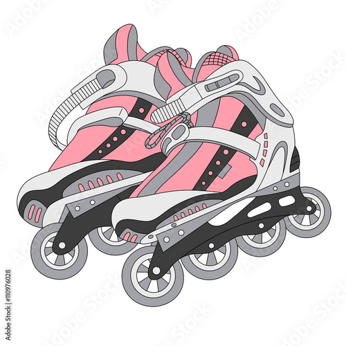 vector color roller skates 02