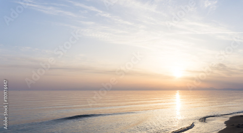 sunset over the sea beach