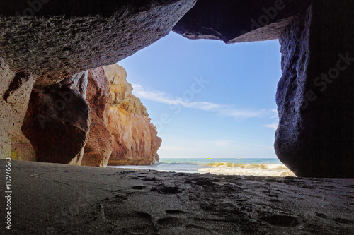 Beach cave at the ocean in Gran Canaria, Spain