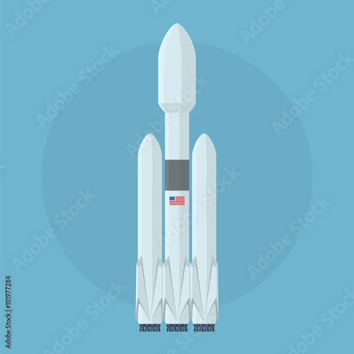 USA rocket carrier. Icon vector illustration.
