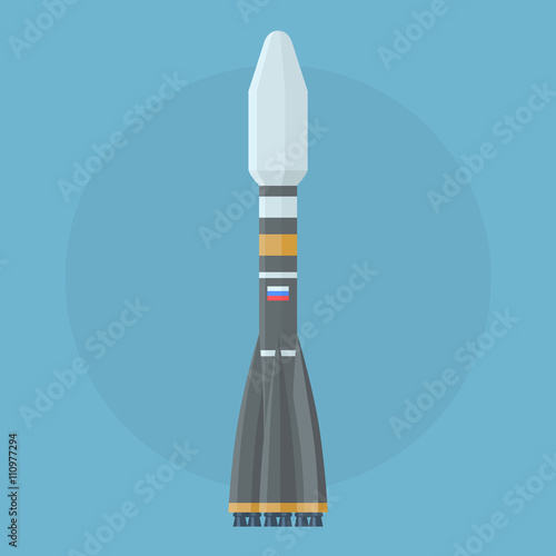 Russian rocket carrier. Icon vector illustration.