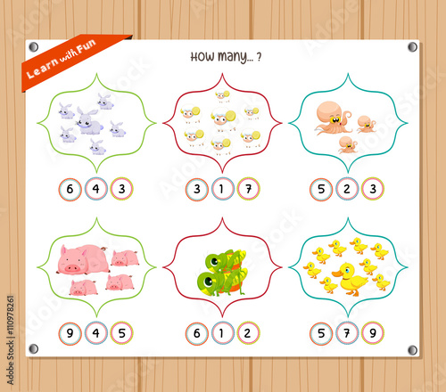 Counting object for kids - Education worksheet.