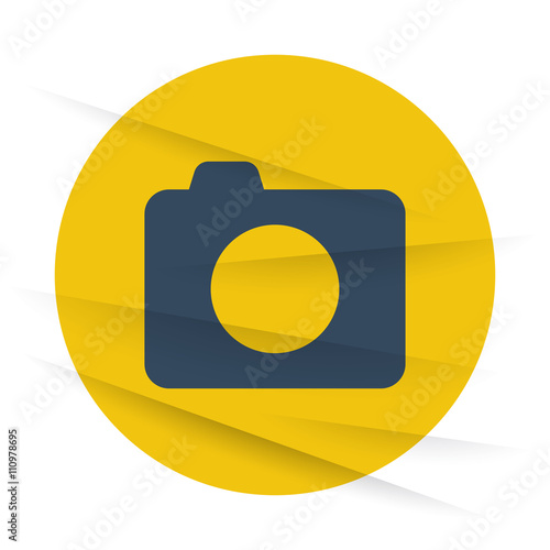 Dark Camera icon label on wrinkled paper