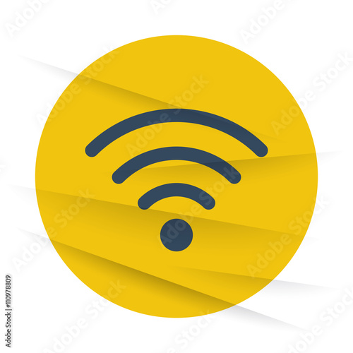 Dark Wireless icon label on wrinkled paper