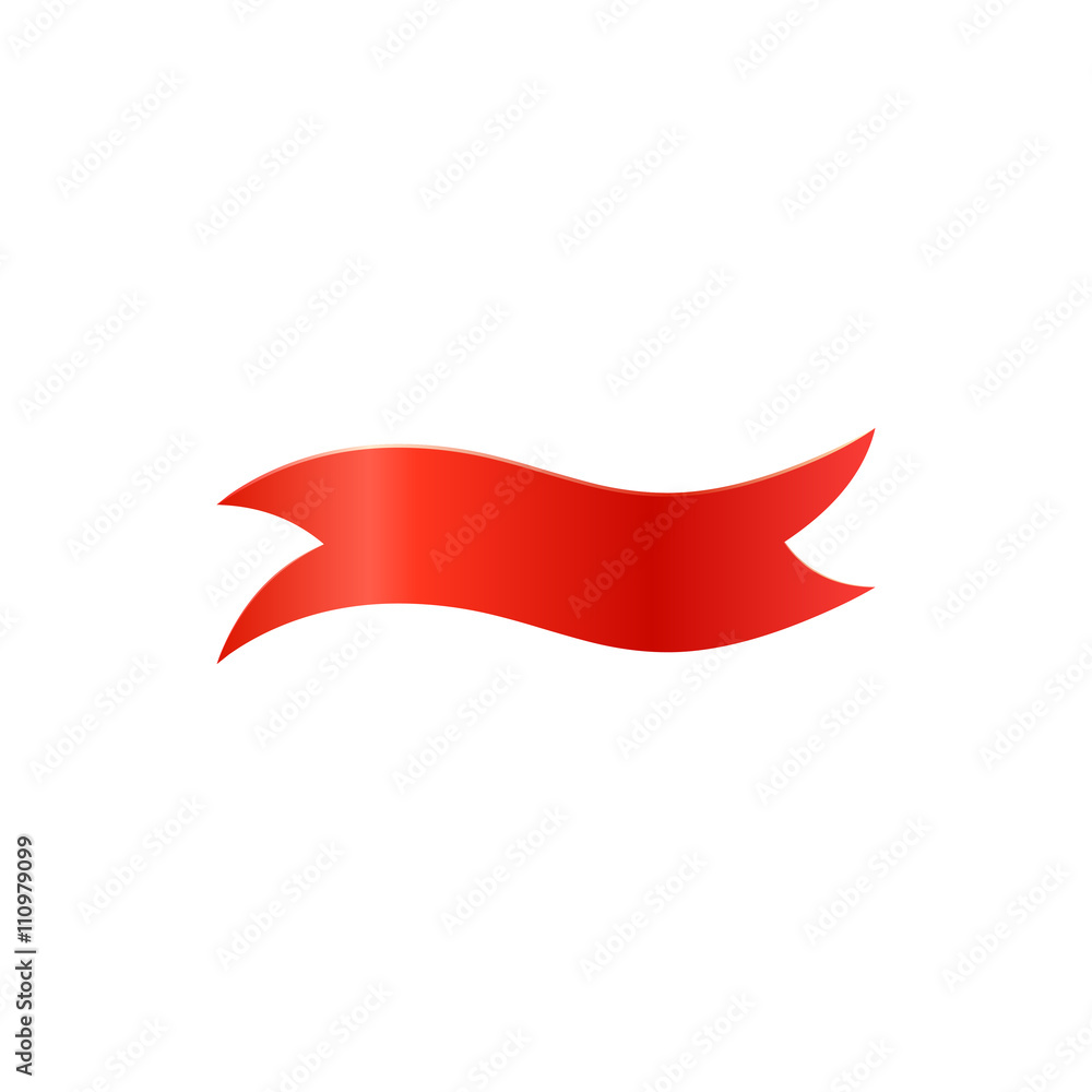 Realistic silk red vector ribbon, flag, banner. Red ribbon without ...