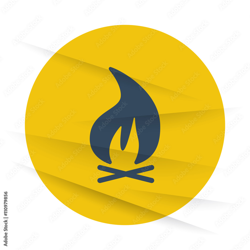 Dark Bonfire icon label on wrinkled paper Dark Bonfire icon label on wrinkled paper
