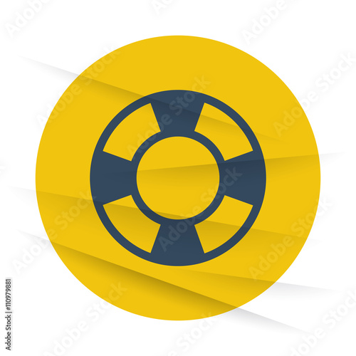 Dark Life Buoy icon label on wrinkled paper