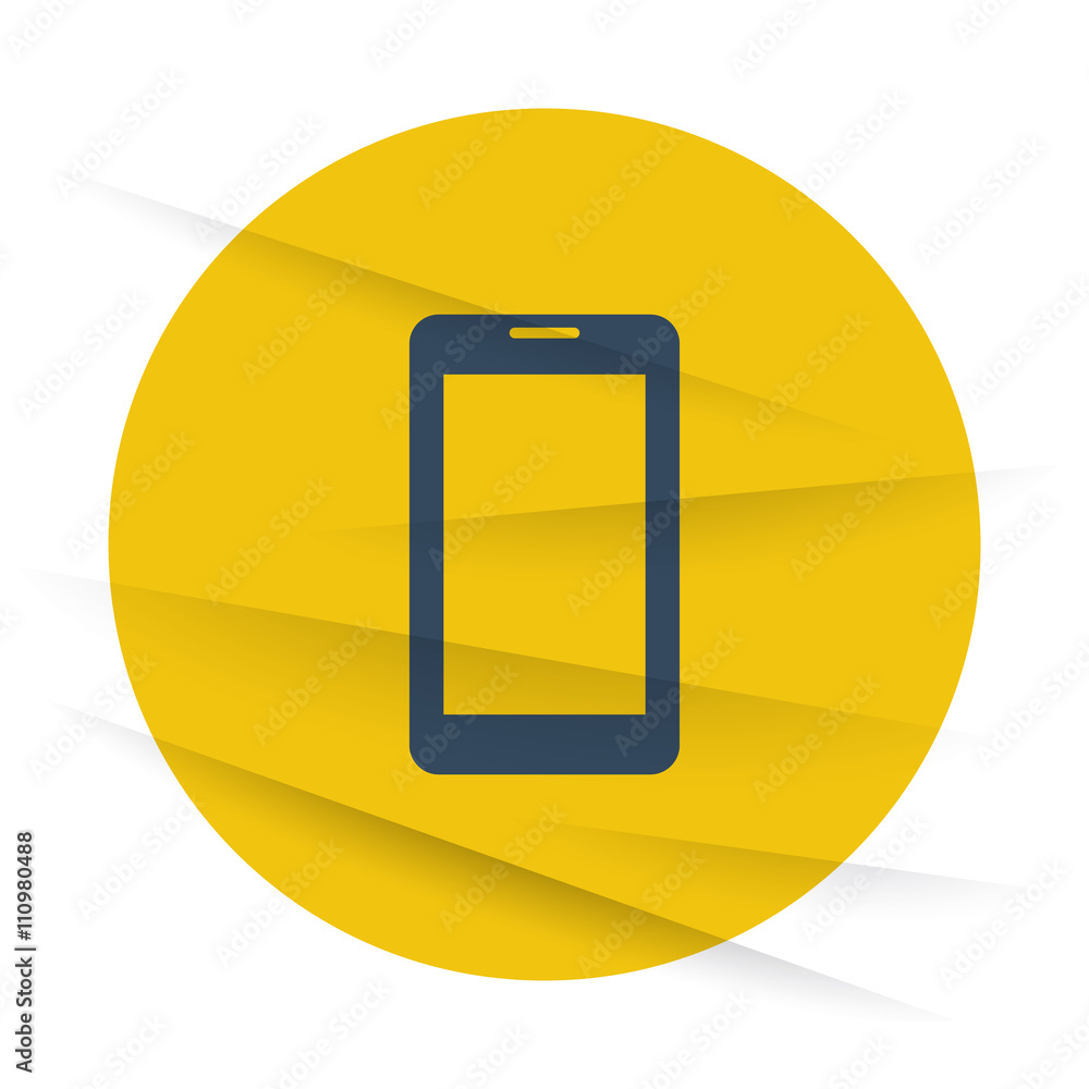 Dark Mobile Phone icon label on wrinkled paper Dark Mobile Phone icon label on wrinkled paper