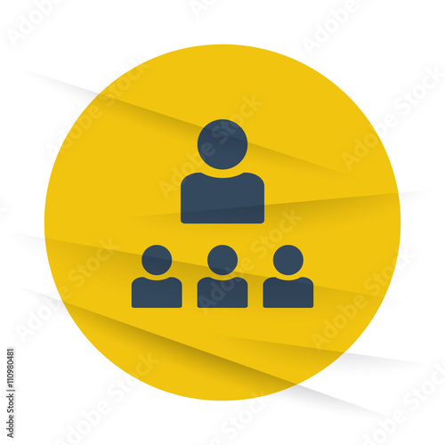 Dark Organization icon label on wrinkled paper