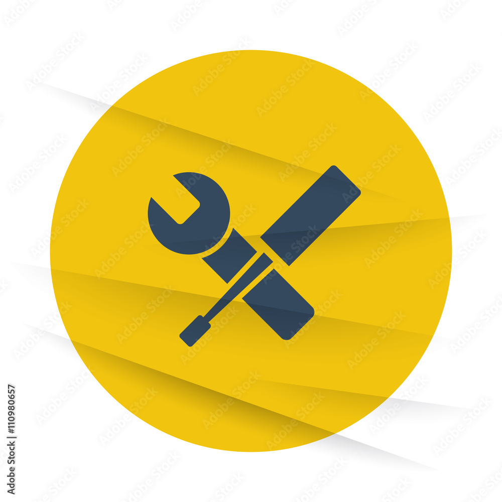 Dark Service icon label on wrinkled paper Dark Service icon label on wrinkled paper