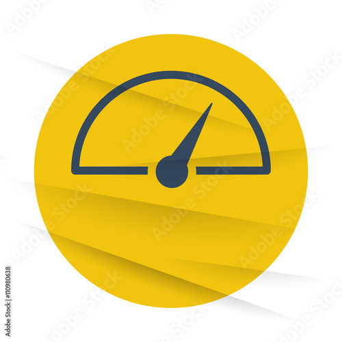 Dark Speed Meter icon label on wrinkled paper