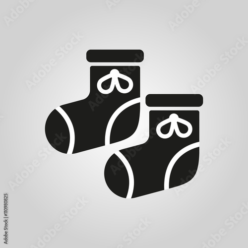 Babys bootees icon. design. Socks, sox symbol. web. graphic. AI. app. logo. object. flat. image. sign. eps. art. picture - stock
