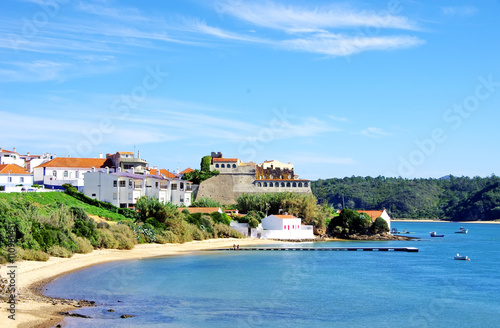 Vila Nova de Milfontes in  The River Mira estuary, Portugal