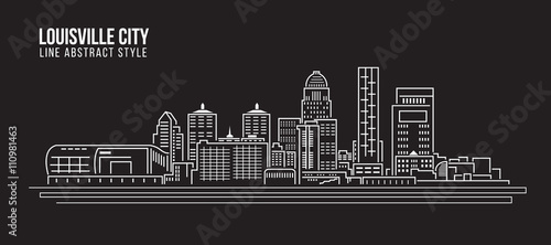 Cityscape Building Line art Vector Illustration design - Louisville City