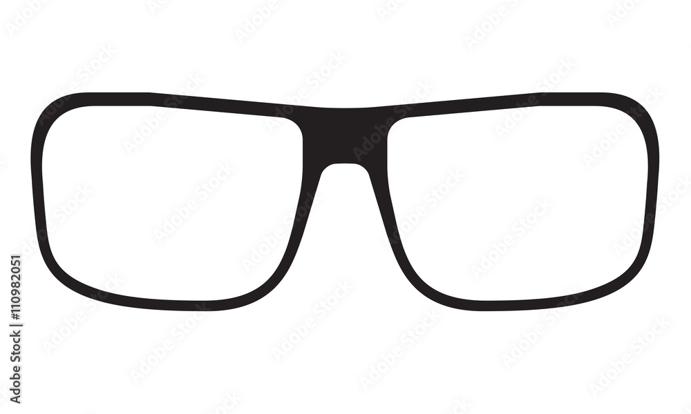 Glasses icon isolated on white background. Vector illustration.