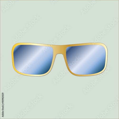 Sunglasses icon in flat design. Vector illustration.