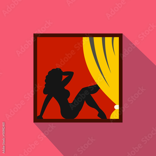 Amsterdam Red Light District icon. flat style