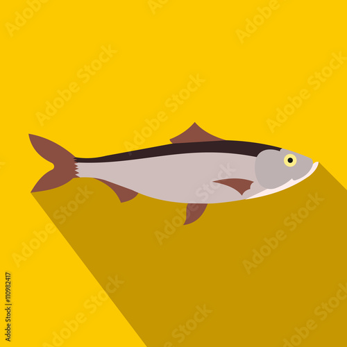 Fresh fish icon  flat style