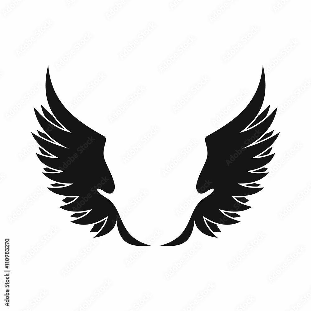 Obraz premium Wings icon in simple style