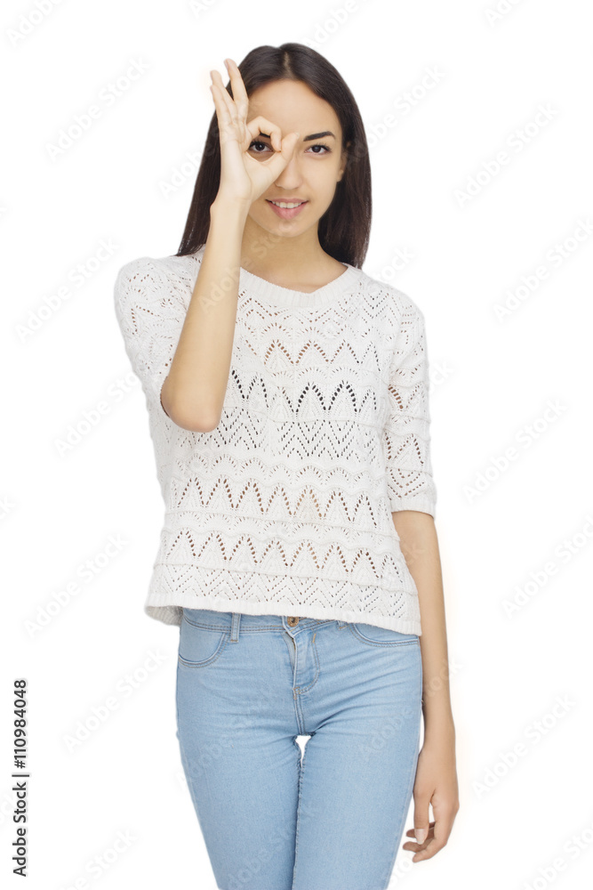 Happy Young Woman Isolated On White Background Happy Young Woman Isolated On White Background