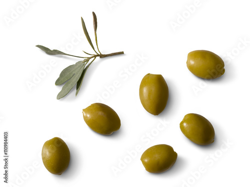Green olives and a twig