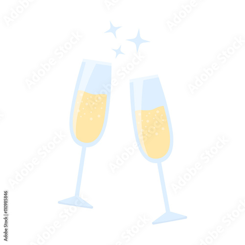 Champagne glass icon of vector illustration for web and mobile