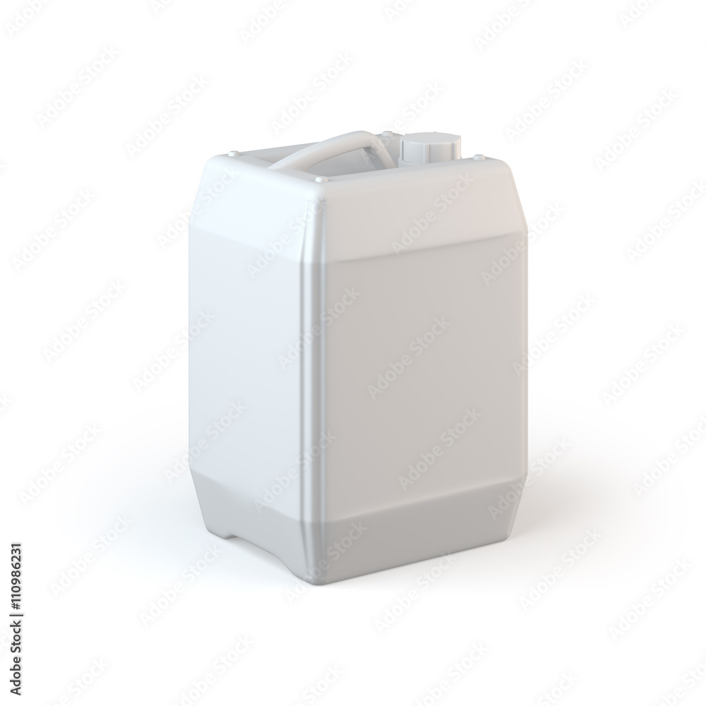 White Plastic Jerrycan on white background White Plastic Jerrycan on white background