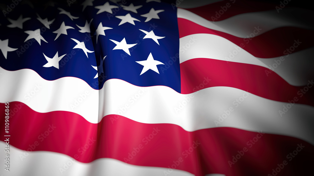 3D rendering of wavy USA flag, closeup background 3D rendering of wavy USA flag, closeup background