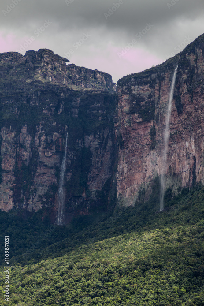 Naklejka premium Tepui (table mountain) Auyan in National Park Canaima, Venezuela.
