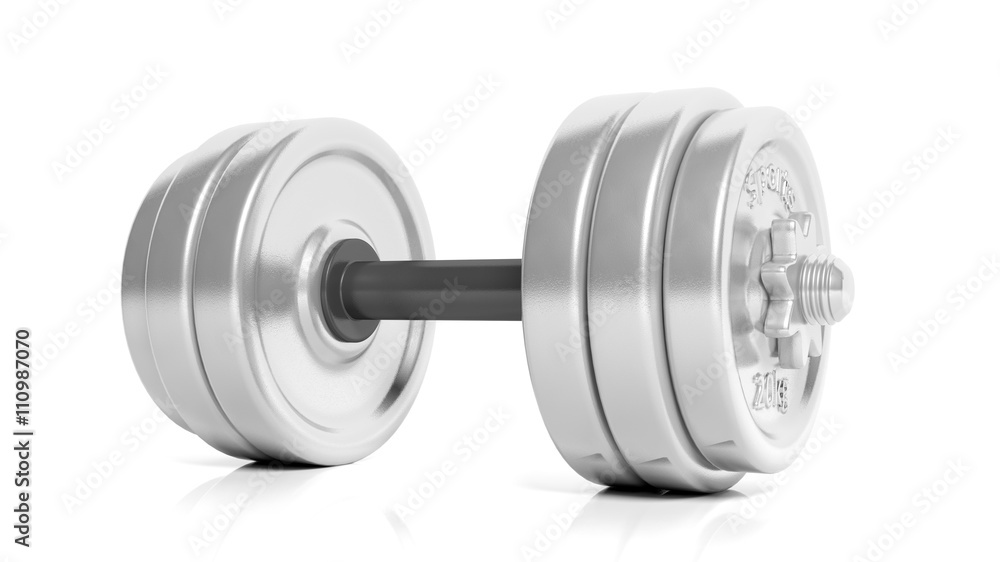 Fototapeta premium Renderowania 3D regulowane hantle metalowe, na białym tle.