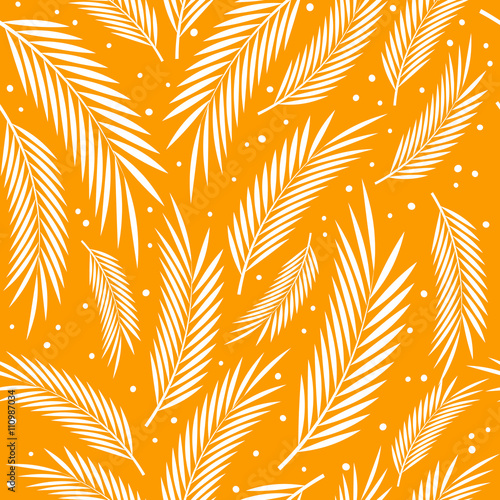Seamless pattern with palm leaves 